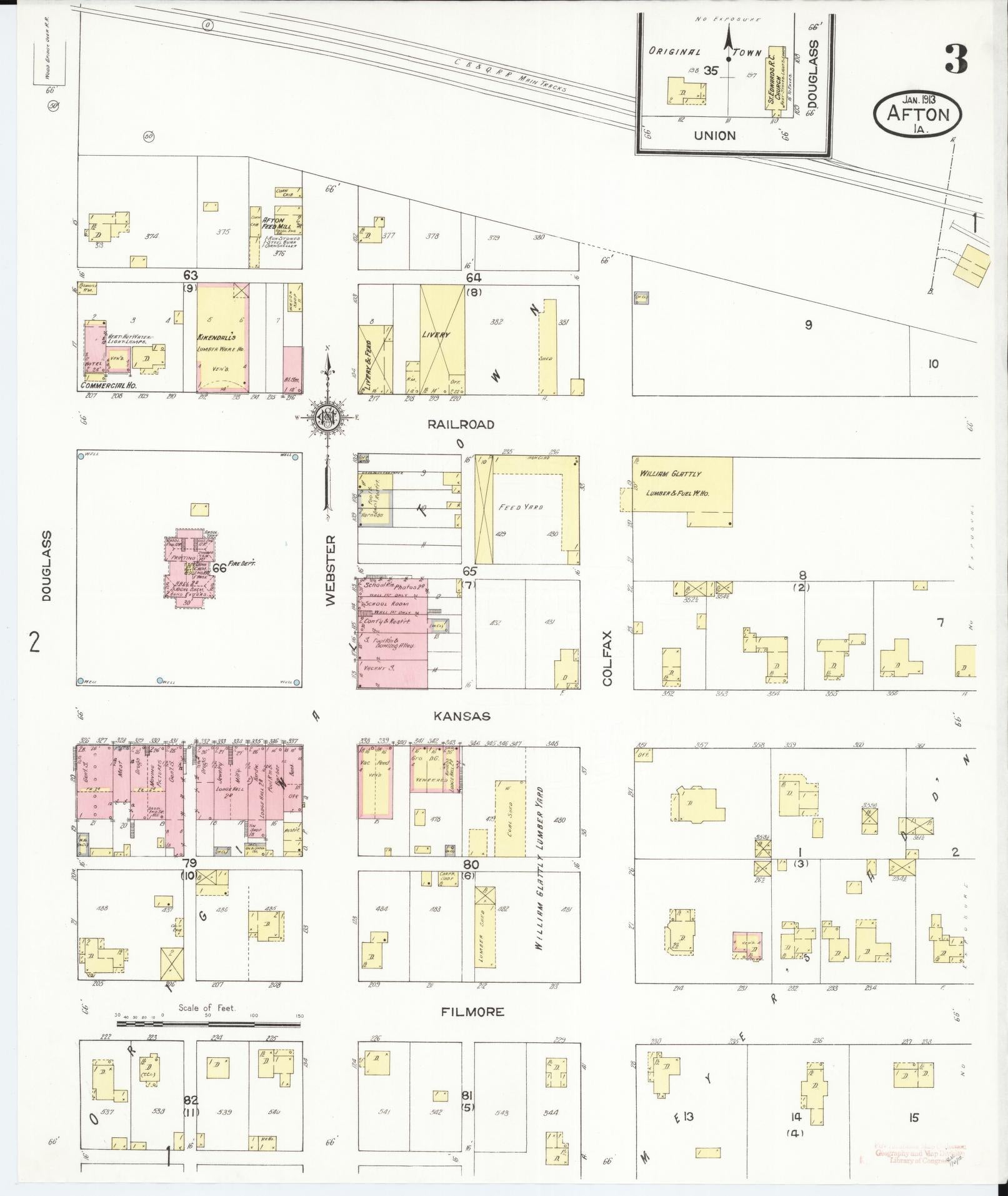 Sanborn Fire Insurance Map from Afton, Union County, Iowa (1913), Sheet #0003 - Historic Sanborn Fire Insurance Map Print