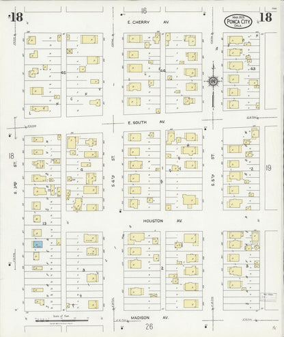 Sanborn Fire Insurance Map from Ponca City, Kay County, Oklahoma (1925), Sheet #0018 - Complete Map Set gallery image, historic Sanborn map, vintage wall art, Oklahoma Oklahoma