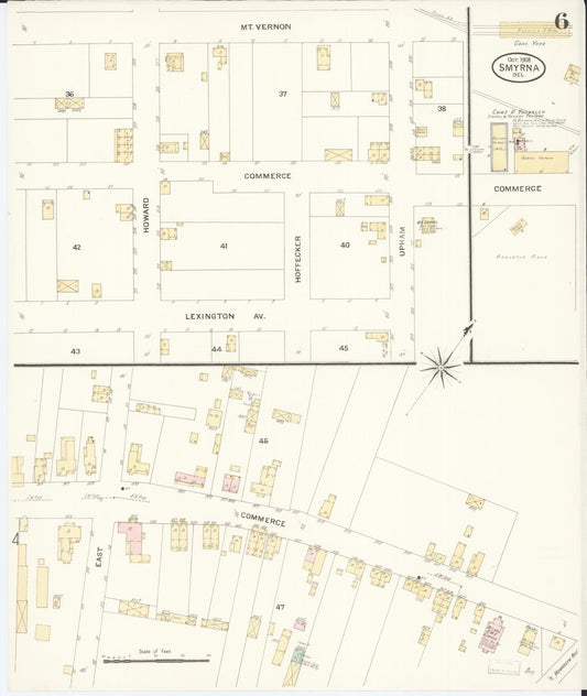 Sanborn Fire Insurance Map from Smyrna, Kent County, Delaware (1908), Sheet #0006 - Historic Sanborn Fire Insurance Map Print, vintage old map wall art, antique decor, genealogy gift, Delaware Delaware map