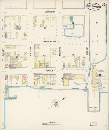 Sanborn Fire Insurance Map from Port Townsend, Jefferson County, Washington (1888), Sheet #0003 - Complete Map Set gallery image, historic Sanborn map, vintage wall art, Washington Washington