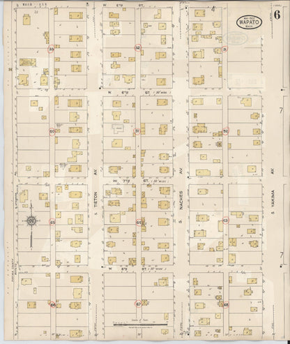 Sanborn Fire Insurance Map from Wapato, Yakima County, Washington (1941), Sheet #0006 - Complete Map Set gallery image, historic Sanborn map, vintage wall art, Washington Washington