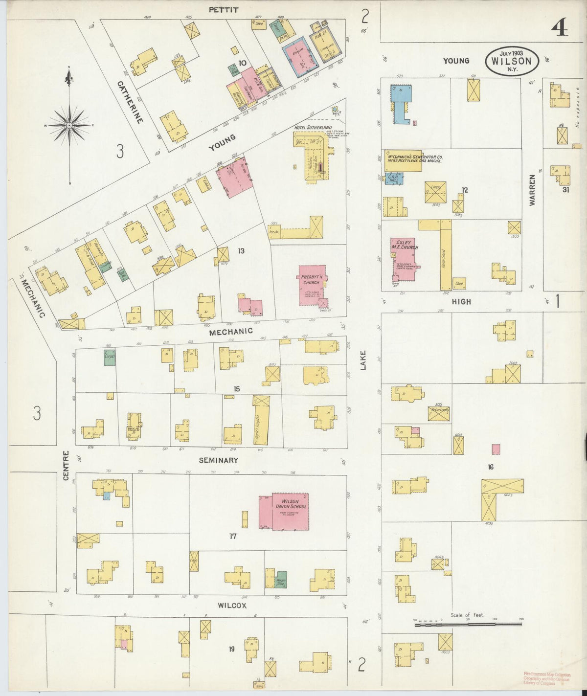 Sanborn Fire Insurance Map from Wilson, Niagara County, New York (1903), Sheet #0004 - Complete Map Set gallery image, historic Sanborn map, vintage wall art, New York New York