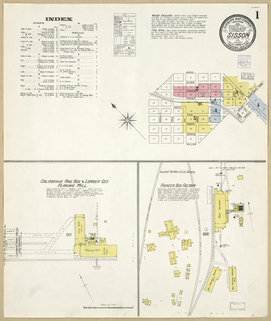 Sanborn Fire Insurance Map from Sisson, Siskiyou County, California. (1905) – Historic Sanborn Fire Insurance Map Print