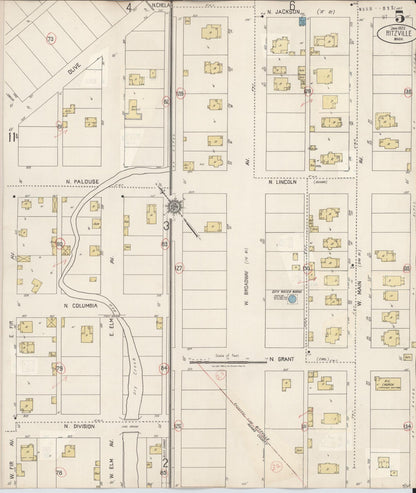 Sanborn Fire Insurance Map from Ritzville, Adams County, Washington (1939), Sheet #0005 - Complete Map Set gallery image, historic Sanborn map, vintage wall art, Washington Washington