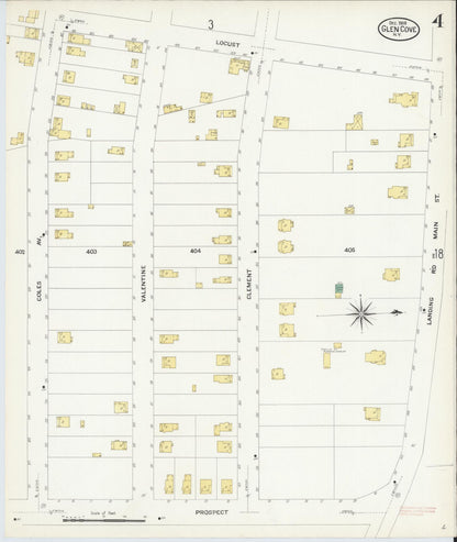 Sanborn Fire Insurance Map from Glen Cove, Nassau County, New York (1908), Sheet #0004 - Complete Map Set gallery image, historic Sanborn map, vintage wall art, New York New York