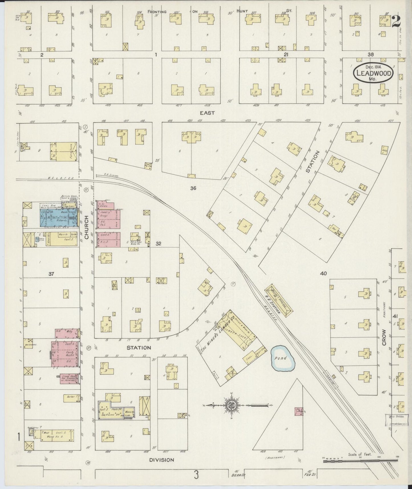 Sanborn Fire Insurance Map from Leadwood, Saint Francois County, Missouri (1914), Sheet #0002 - Complete Map Set gallery image, historic Sanborn map, vintage wall art, Missouri Missouri