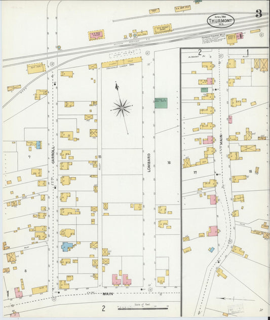 Sanborn Fire Insurance Map from Thurmont, Frederick County, Maryland (1904), Sheet #0003 - Historic Sanborn Fire Insurance Map Print, vintage old map wall art, antique decor, genealogy gift, Maryland Maryland map