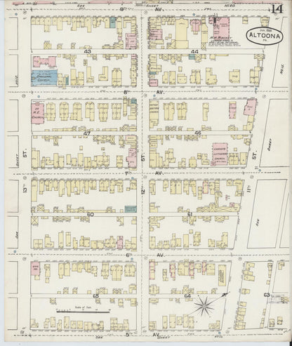 Sanborn Fire Insurance Map from Altoona, Blair County, Pennsylvania (1888), Sheet #0014 - Complete Map Set gallery image, historic Sanborn map, vintage wall art, Pennsylvania Pennsylvania