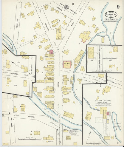 Sanborn Fire Insurance Map from Randolph, Cattaraugus County, New York (1913), Sheet #0009 - Complete Map Set gallery image, historic Sanborn map, vintage wall art, New York New York
