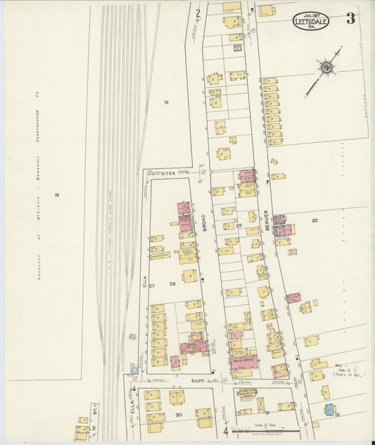 Sanborn Fire Insurance Map from Leetsdale, Allegheny County, Pennsylvania (1917), Sheet #0003 - Historic Sanborn Fire Insurance Map Print, vintage old map wall art, antique decor, genealogy gift, Pennsylvania Pennsylvania map