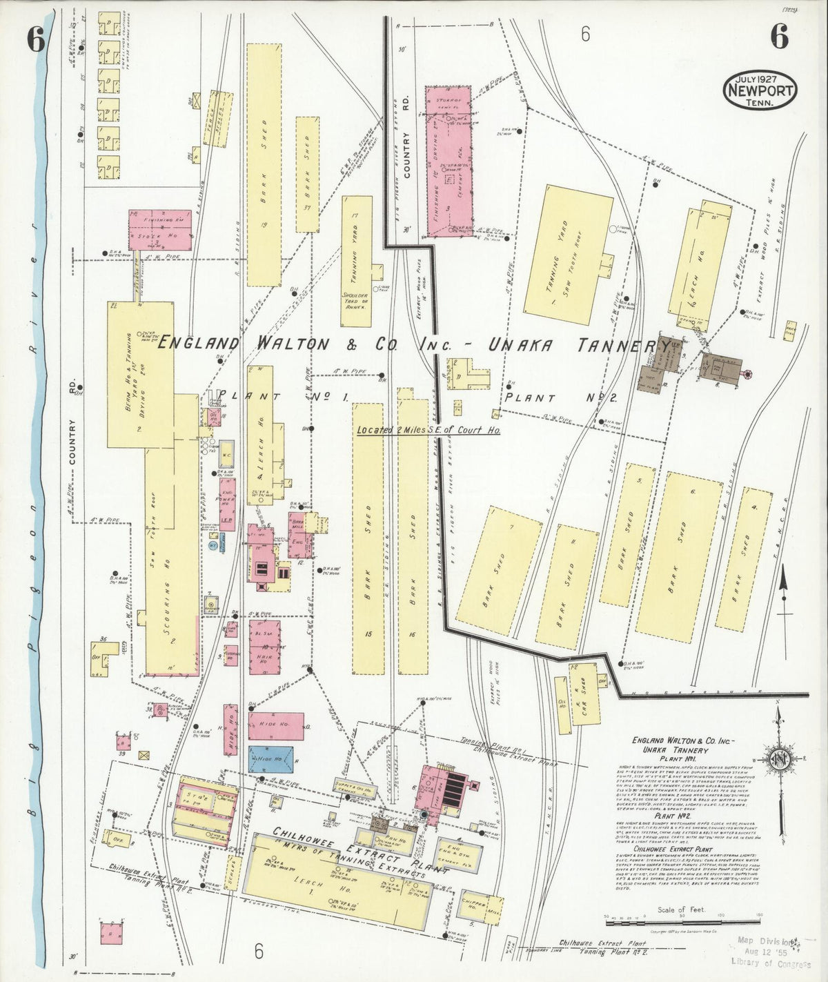Sanborn Fire Insurance Map from Newport, Cocke County, Tennessee (1927), Sheet #0006 - Complete Map Set gallery image, historic Sanborn map, vintage wall art, Tennessee Tennessee