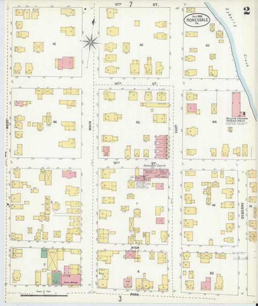 Sanborn Fire Insurance Map from Honesdale, Wayne County, Pennsylvania (1903), Sheet #0002 - Historic Sanborn Fire Insurance Map Print, vintage old map wall art, antique decor, genealogy gift, Pennsylvania Pennsylvania map