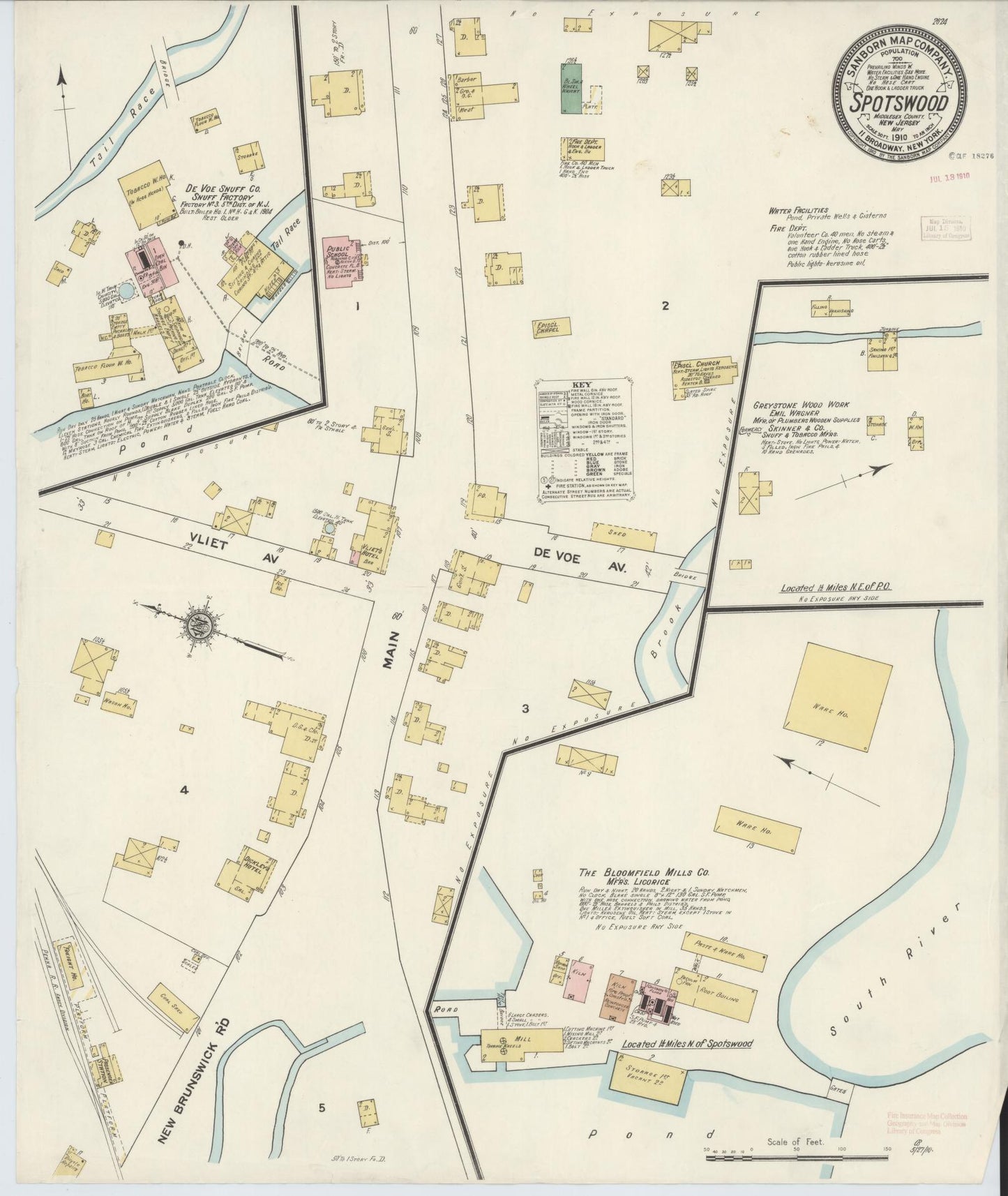 Sanborn Fire Insurance Map from Spotswood, Middlesex County, New Jersey. (1910) – Historic Sanborn Fire Insurance Map Print