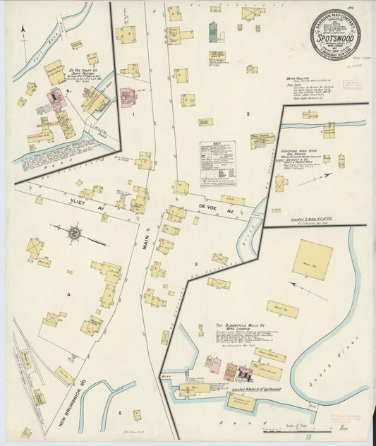 Sanborn Fire Insurance Map from Spotswood, Middlesex County, New Jersey. (1910) – Historic Sanborn Fire Insurance Map Print