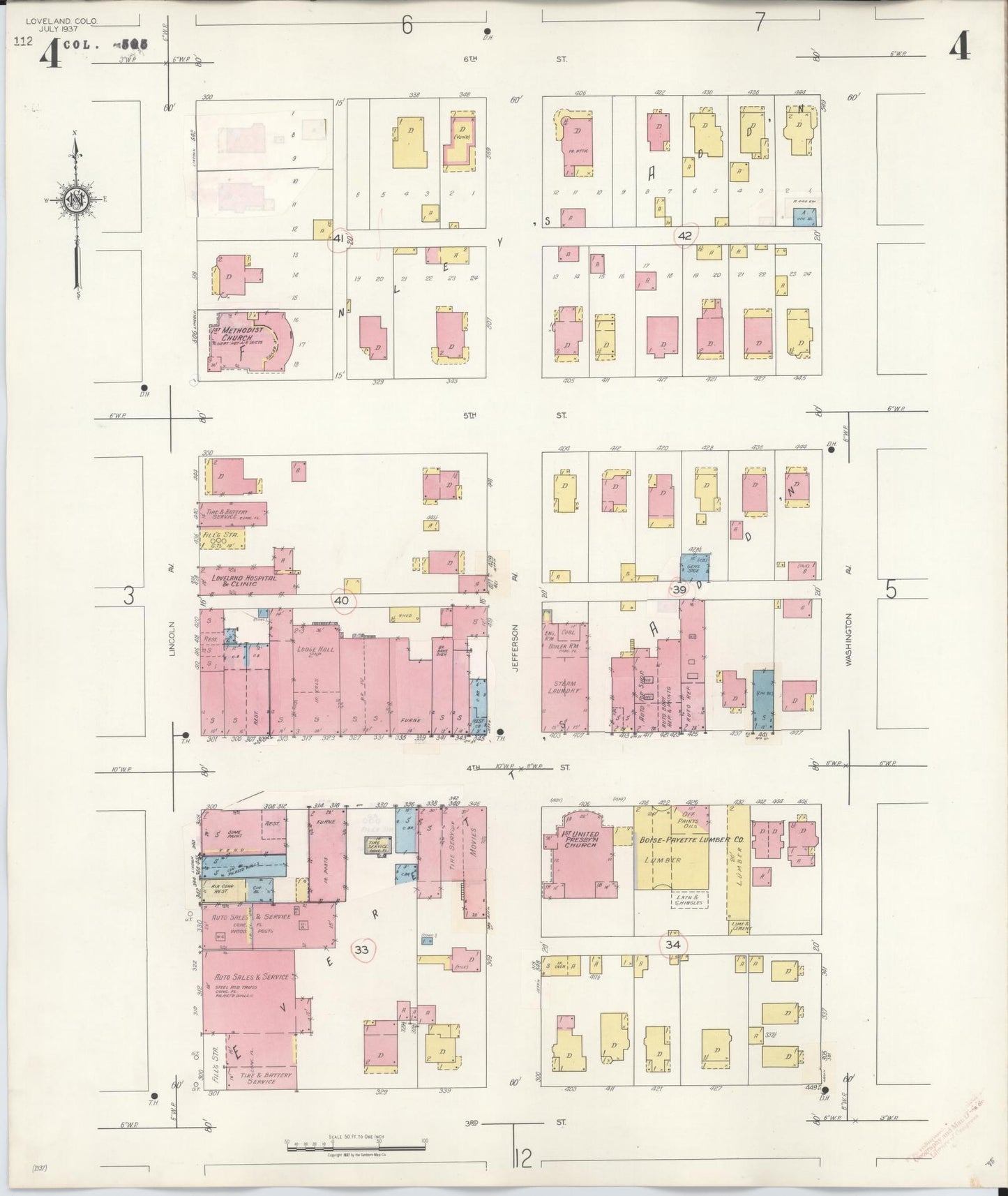 Sanborn Fire Insurance Map from Loveland, Larimer County, Colorado (1946), Sheet #0004 - Complete Map Set gallery image, historic Sanborn map, vintage wall art, Colorado Colorado