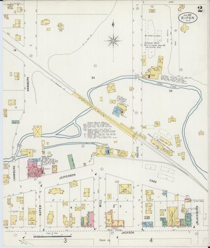 Sanborn Fire Insurance Map from Ripon, Fond du Lac County, Wisconsin (1898), Sheet #0002 - Historic Sanborn Fire Insurance Map Print, vintage old map wall art, antique decor, genealogy gift, Wisconsin Wisconsin map