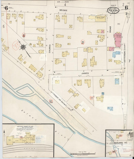 Sanborn Fire Insurance Map from Pulaski, Oswego County, New York (1959), Sheet #0006 - Historic Sanborn Fire Insurance Map Print, vintage old map wall art, antique decor, genealogy gift, New York New York map