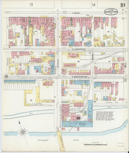 Sanborn Fire Insurance Map from Norristown, Montgomery County, Pennsylvania (1896), Sheet #0019 - Complete Map Set gallery image, historic Sanborn map, vintage wall art, Pennsylvania Pennsylvania