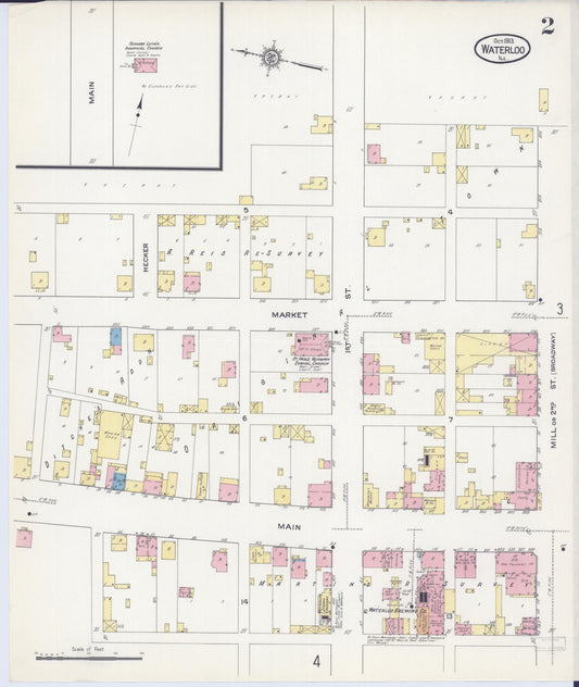 Sanborn Fire Insurance Map from Waterloo, Monroe County, Illinois (1913), Sheet #0002 - Historic Sanborn Fire Insurance Map Print, vintage old map wall art, antique decor, genealogy gift, Illinois Illinois map