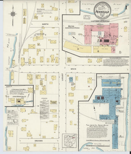 Sanborn Fire Insurance Map from Peninsula, Summit County, Ohio (1916), Sheet #0001 - Historic Sanborn Fire Insurance Map Print, vintage old map wall art, antique decor, genealogy gift, Ohio Ohio map