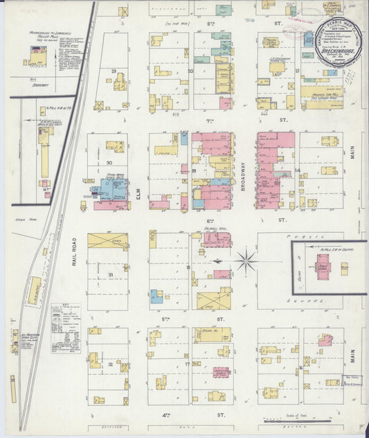 Sanborn Fire Insurance Map from Breckenridge, Caldwell County, Missouri (1898), Sheet #0001 - Historic Sanborn Fire Insurance Map Print, vintage old map wall art, antique decor, genealogy gift, Missouri Missouri map