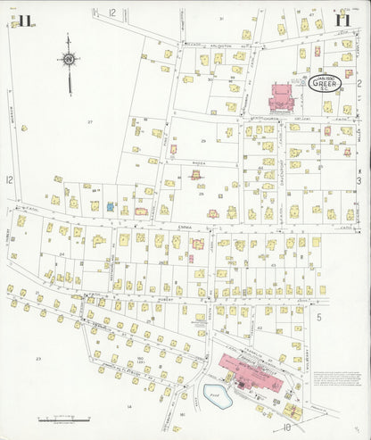 Sanborn Fire Insurance Map from Greer, Greenville and Spartanburg Counties, South Carolina (1930), Sheet #0011 - Complete Map Set gallery image, historic Sanborn map, vintage wall art, South Carolina South Carolina