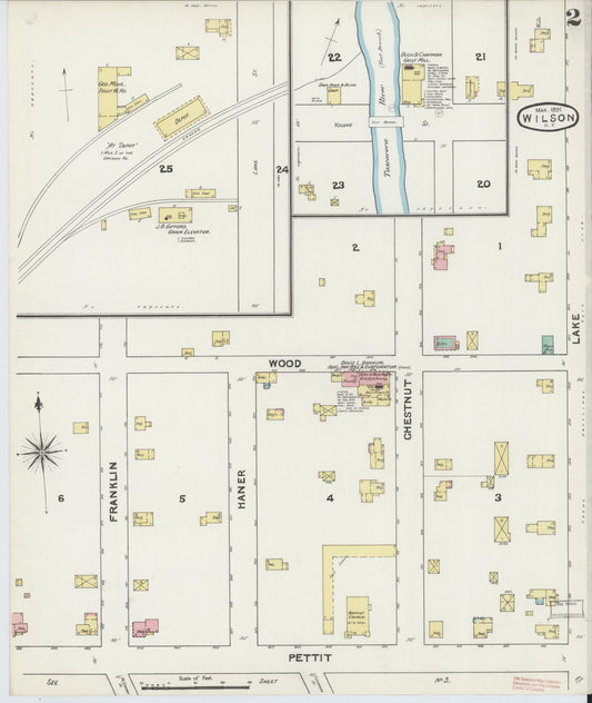 Sanborn Fire Insurance Map from Wilson, Niagara County, New York (1891), Sheet #0002 - Historic Sanborn Fire Insurance Map Print, vintage old map wall art, antique decor, genealogy gift, New York New York map