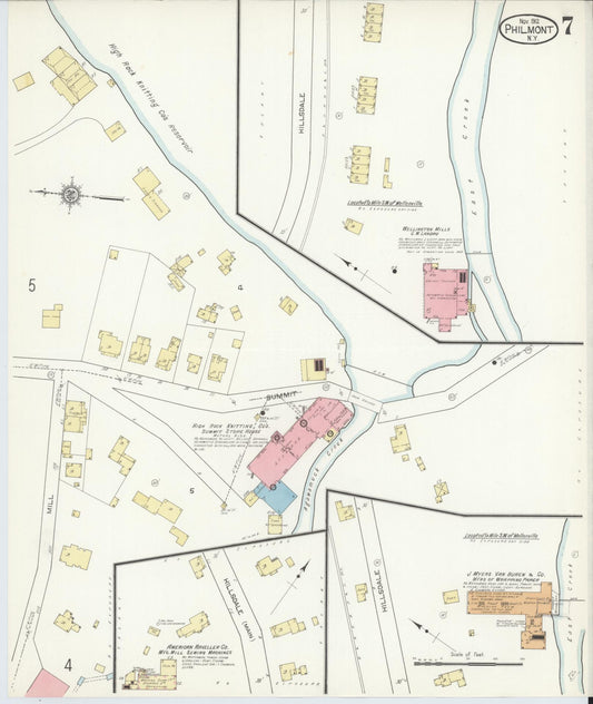 Sanborn Fire Insurance Map from Philmont, Columbia County, New York (1912), Sheet #0007 - Historic Sanborn Fire Insurance Map Print, vintage old map wall art, antique decor, genealogy gift, New York New York map