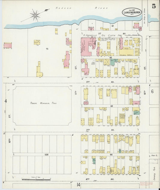 Sanborn Fire Insurance Map from Lansingburg, Rensselaer County, New York (1897), Sheet #0005 - Historic Sanborn Fire Insurance Map Print, vintage old map wall art, antique decor, genealogy gift, New York New York map