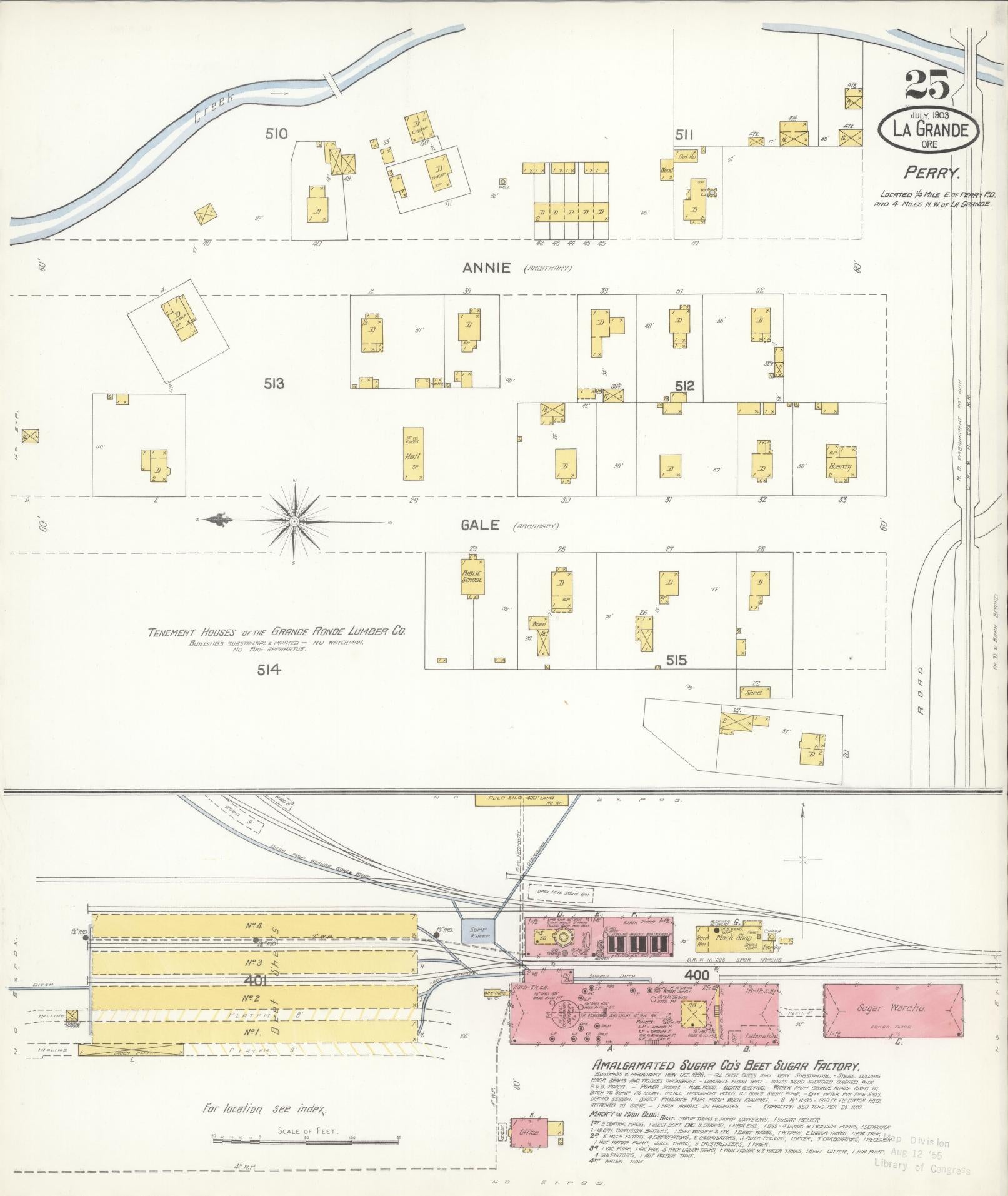 Sanborn Fire Insurance Map from La Grande, Union County, Oregon (1903), Sheet #0025 - Historic Sanborn Fire Insurance Map Print, vintage old map wall art, antique decor, genealogy gift, Oregon Oregon map
