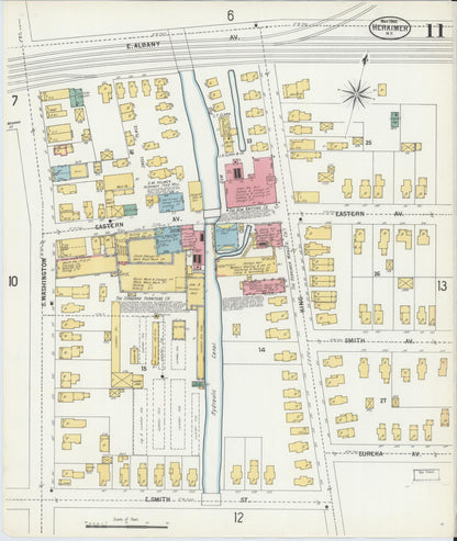 Sanborn Fire Insurance Map from Herkimer, Herkimer County, New York (1900), Sheet #0011 - Complete Map Set gallery image, historic Sanborn map, vintage wall art, New York New York