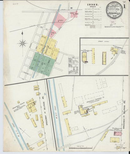 Sanborn Fire Insurance Map from Spencerville, Allen County, Ohio (1895), Sheet #0001 - Historic Sanborn Fire Insurance Map Print, vintage old map wall art, antique decor, genealogy gift, Ohio Ohio map