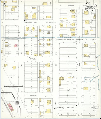 Sanborn Fire Insurance Map from Sturgis, Meade County, South Dakota (1923), Sheet #0005 - Complete Map Set gallery image, historic Sanborn map, vintage wall art, South Dakota South Dakota