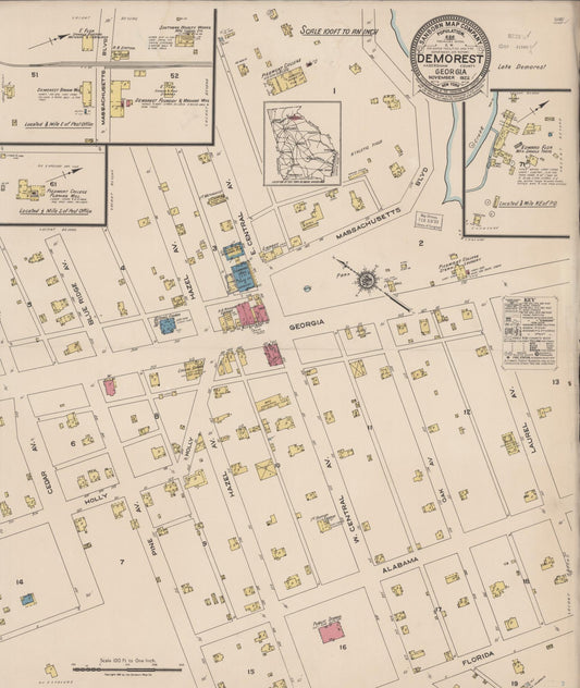 Sanborn Fire Insurance Map from Demorest, Habersham County, Georgia. (1922) – Historic Sanborn Fire Insurance Map Print