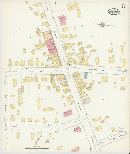 Sanborn Fire Insurance Map from Brocton, Chautauqua County, New York (1913), Sheet #0005 - Historic Sanborn Fire Insurance Map Print, vintage old map wall art, antique decor, genealogy gift, New York New York map