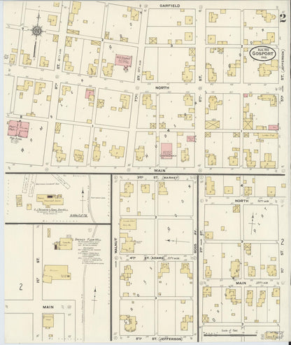 Sanborn Fire Insurance Map from Gosport, Owen County, Indiana (1910), Sheet #0002 - Complete Map Set gallery image, historic Sanborn map, vintage wall art, Indiana Indiana