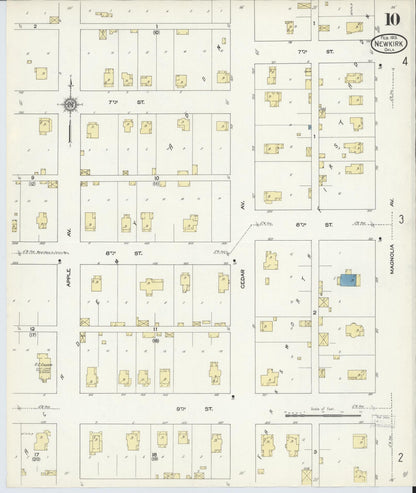 Sanborn Fire Insurance Map from Newkirk, Kay County, Oklahoma (1913), Sheet #0010 - Complete Map Set gallery image, historic Sanborn map, vintage wall art, Oklahoma Oklahoma