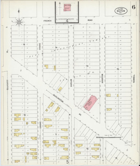 Sanborn Fire Insurance Map from Depew, Erie County, New York (1900), Sheet #0006 - Historic Sanborn Fire Insurance Map Print, vintage old map wall art, antique decor, genealogy gift, New York New York map