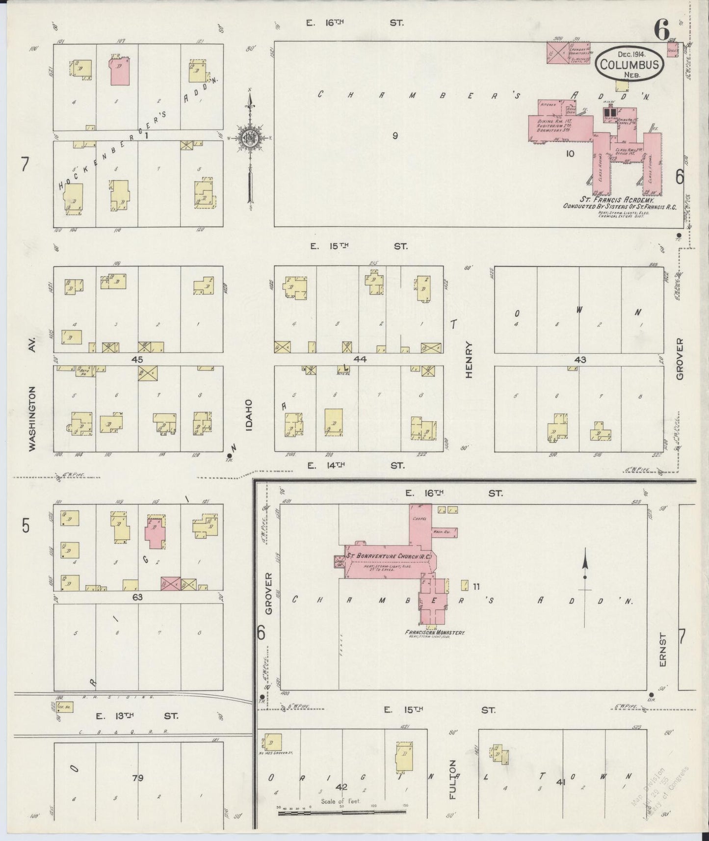 Sanborn Fire Insurance Map from Columbus, Platte County, Nebraska (1914), Sheet #0006 - Complete Map Set gallery image, historic Sanborn map, vintage wall art, Nebraska Nebraska