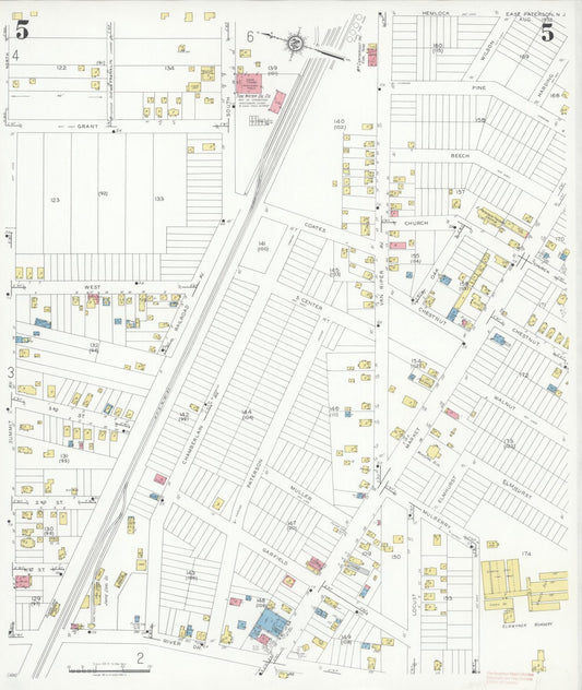 Sanborn Fire Insurance Map from East Paterson, Bergen County, New Jersey (1932), Sheet #0005 - Historic Sanborn Fire Insurance Map Print, vintage old map wall art, antique decor, genealogy gift, New Jersey New Jersey map