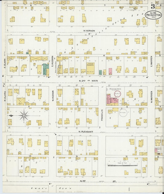 Sanborn Fire Insurance Map from Princeton, Bureau County, Illinois (1906), Sheet #0003 - Historic Sanborn Fire Insurance Map Print, vintage old map wall art, antique decor, genealogy gift, Illinois Illinois map