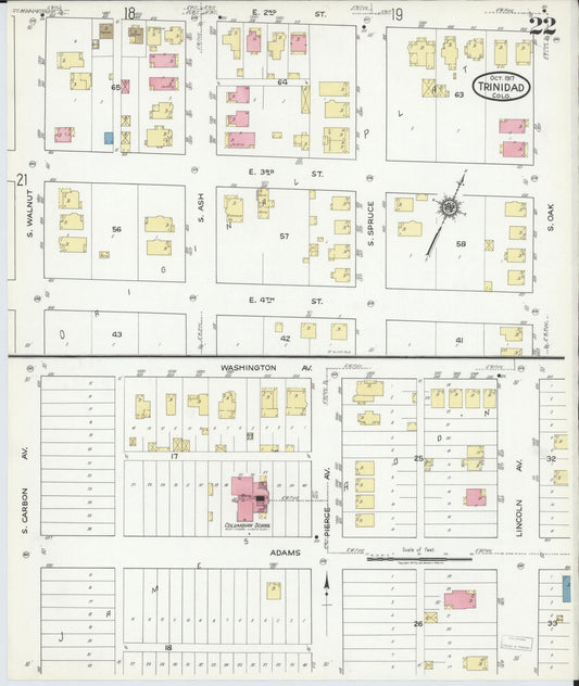 Sanborn Fire Insurance Map from Trinidad, Las Animas County, Colorado (1917), Sheet #0022 - Historic Sanborn Fire Insurance Map Print, vintage old map wall art, antique decor, genealogy gift, Colorado Colorado map