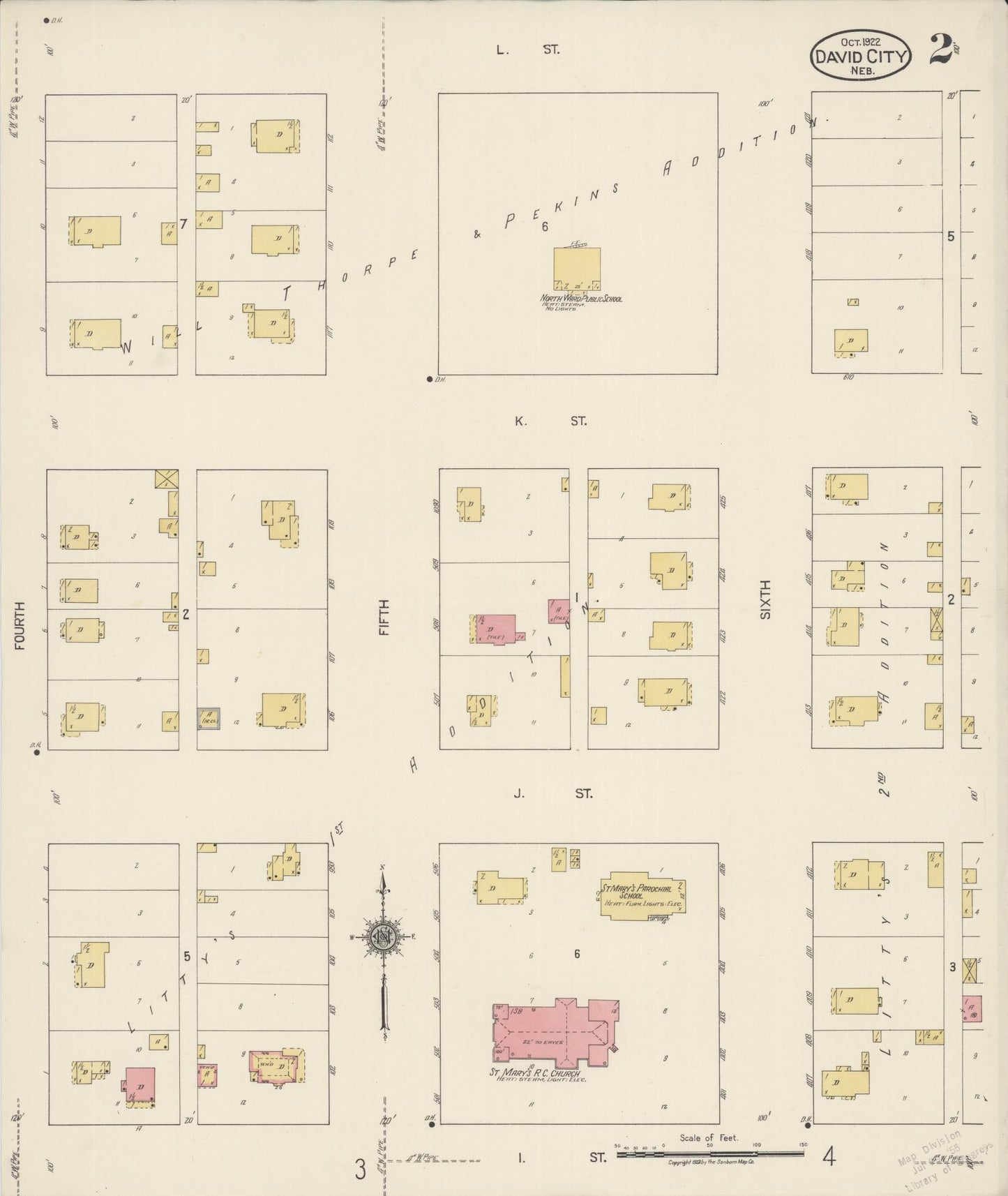 Sanborn Fire Insurance Map from David City, Butler County, Nebraska (1922), Sheet #0002 - Complete Map Set gallery image, historic Sanborn map, vintage wall art, Nebraska Nebraska
