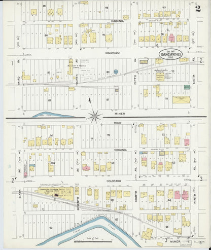 Sanborn Fire Insurance Map from Idaho Springs, Clear Creek County, Colorado (1907), Sheet #0002 - Complete Map Set gallery image, historic Sanborn map, vintage wall art, Idaho Idaho
