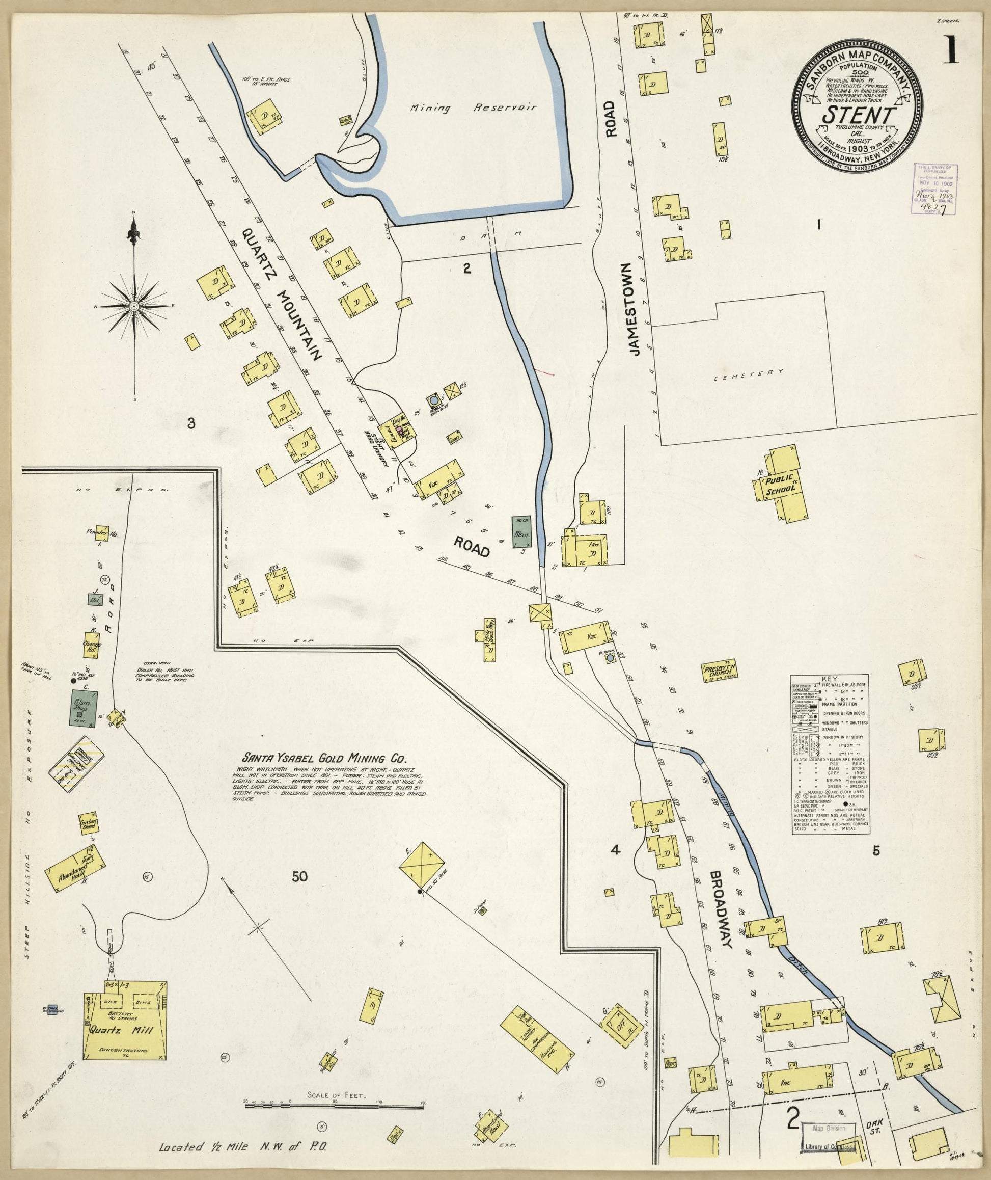 Sanborn Fire Insurance Map from Stent, Tuolomne County, California. (1903) – Historic Sanborn Fire Insurance Map Print