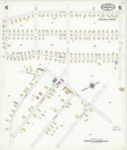Sanborn Fire Insurance Map from Kannapolis, Rowan And Cabarrus Counties, North Carolina (1926), Sheet #0006 - Historic Sanborn Fire Insurance Map Print, vintage old map wall art, antique decor, genealogy gift, North Carolina North Carolina map