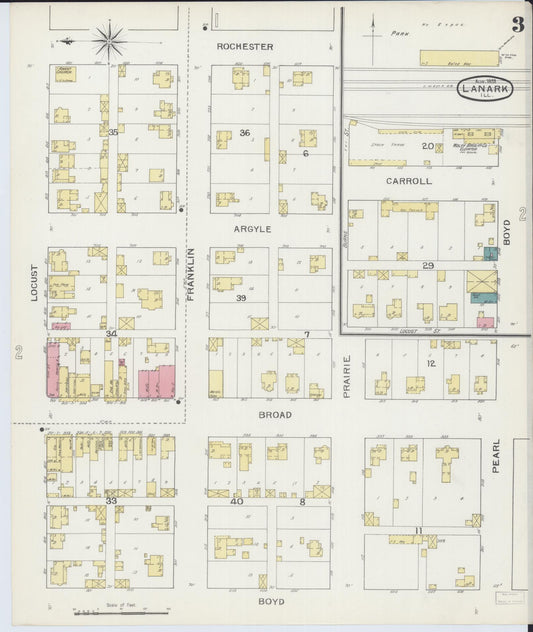 Sanborn Fire Insurance Map from Lanark, Carroll County, Illinois (1893), Sheet #0003 - Historic Sanborn Fire Insurance Map Print, vintage old map wall art, antique decor, genealogy gift, Illinois Illinois map