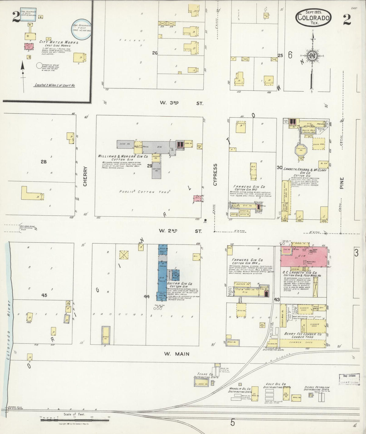 Sanborn Fire Insurance Map from Colorado, Mitchell County, Texas (1925), Sheet #0002 - Complete Map Set gallery image, historic Sanborn map, vintage wall art, Texas Texas