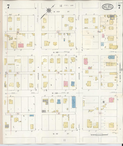 Sanborn Fire Insurance Map from Del Rio, Val Verde County, Texas (1948), Sheet #0007 - Complete Map Set gallery image, historic Sanborn map, vintage wall art, Texas Texas