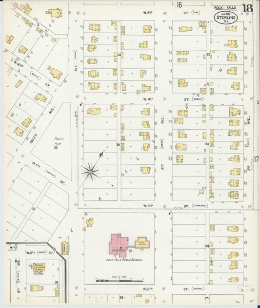 Sanborn Fire Insurance Map from Sterling, Whiteside County, Illinois (1903), Sheet #0018 - Historic Sanborn Fire Insurance Map Print, vintage old map wall art, antique decor, genealogy gift, Illinois Illinois map